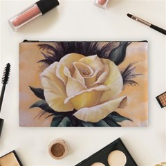 Yellow Rose Cosmetic Bag (large) by ArtByThree