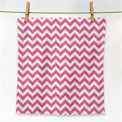 Pink And White Zigzag Face Towel by Zandiepants