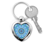 Sapphire Ice Flame, Light Bright Crystal Wheel Key Chains (Heart)  Front