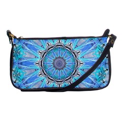 Sapphire Ice Flame, Light Bright Crystal Wheel Shoulder Clutch Bags by DianeClancy