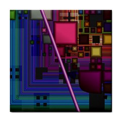 Jewel City, Radiant Rainbow Abstract Urban Tile Coasters by DianeClancy