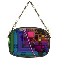 Jewel City, Radiant Rainbow Abstract Urban Chain Purses (two Sides)  by DianeClancy