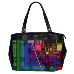 Jewel City, Radiant Rainbow Abstract Urban Office Handbags (2 Sides)  by DianeClancy