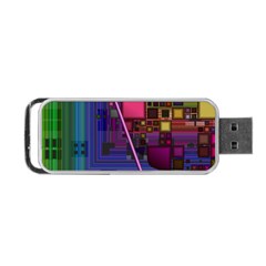 Jewel City, Radiant Rainbow Abstract Urban Portable Usb Flash (two Sides) by DianeClancy