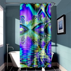 Abstract Peacock Celebration, Golden Violet Teal Shower Curtain 36  X 72  (stall)  by DianeClancy