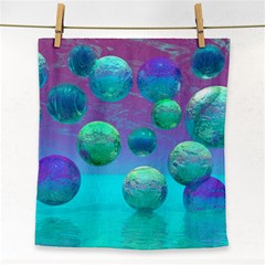 Ocean Dreams, Abstract Aqua Violet Ocean Fantasy Face Towel by DianeClancy