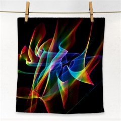 Aurora Ribbons, Abstract Rainbow Veils  Face Towel by DianeClancy