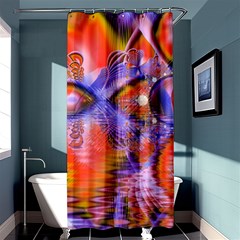 Crystal Star Dance, Abstract Purple Orange Shower Curtain 36  X 72  (stall)  by DianeClancy