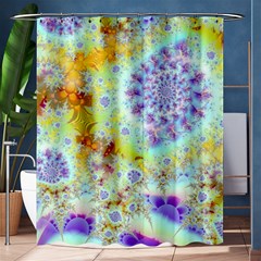 Golden Violet Sea Shells, Abstract Ocean Shower Curtain 60  X 72  (medium)  by DianeClancy