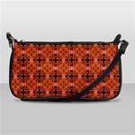 Peach Purple Abstract Moroccan Lattice Quilt Shoulder Clutch Bags Front