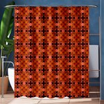 Peach Purple Abstract Moroccan Lattice Quilt Shower Curtain 60  x 72  (Medium)  60 x72  Curtain