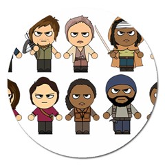 The Walking Dead   Main Characters Chibi   Amc Walking Dead   Manga Dead Magnet 5  (round) by PTsImaginarium