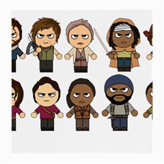 The Walking Dead   Main Characters Chibi   Amc Walking Dead   Manga Dead Medium Glasses Cloth (2-side) by PTsImaginarium