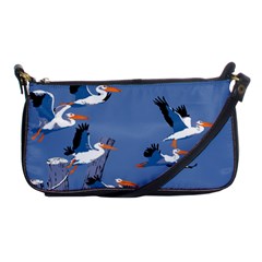 Abstract Pelicans Seascape Tropical Pop Art Shoulder Clutch Bags by WaltCurleeArt