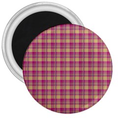 Pink Plaid Pattern 3  Magnets by TastefulDesigns