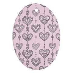 Sketches Ornamental Hearts Pattern Oval Ornament (two Sides) by TastefulDesigns