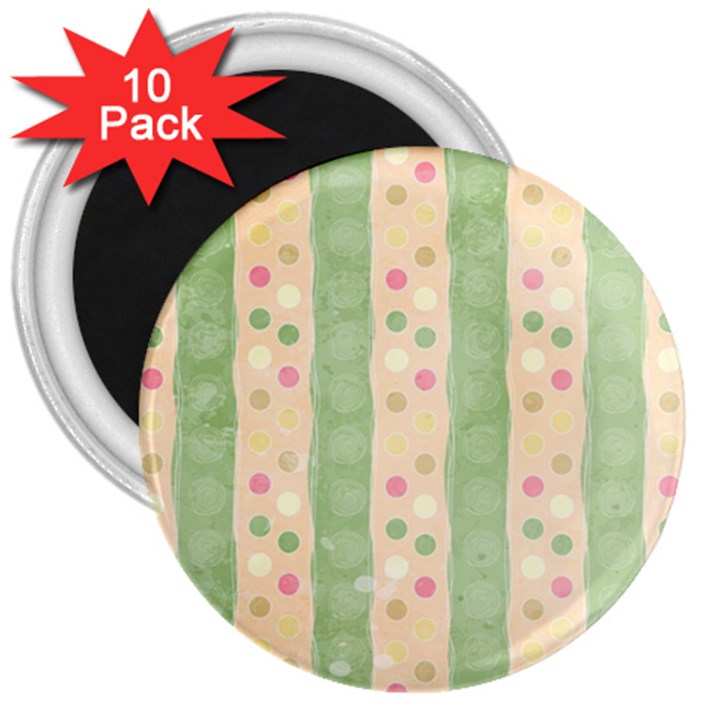 Seamless Colorful Dotted Pattern 3  Magnets (10 pack) 