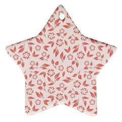 Red Seamless Floral Pattern Ornament (star)  by TastefulDesigns