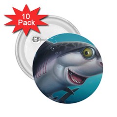 Sharky 2 25  Buttons (10 Pack)  by WaltCurleeArt