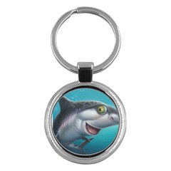 Sharky Key Chains (round)  by WaltCurleeArt