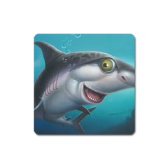 Sharky Square Magnet by WaltCurleeArt