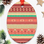 Hand Drawn Ethnic Shapes Pattern Ornament (Oval)  Front