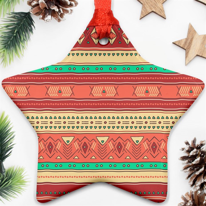 Hand Drawn Ethnic Shapes Pattern Ornament (Star) 