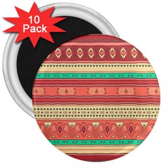 Hand Drawn Ethnic Shapes Pattern 3  Magnets (10 Pack)  by TastefulDesigns