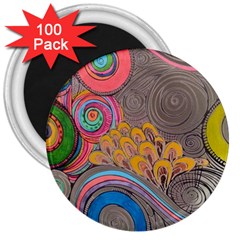 Rainbow Passion 3  Magnets (100 Pack) by SugaPlumsEmporium