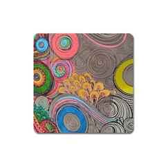 Rainbow Passion Square Magnet by SugaPlumsEmporium