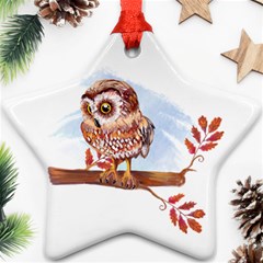 Owl Star Ornament (two Sides)  by TastefulDesigns