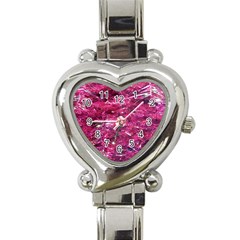 Festive Hot Pink Glitter Merry Christmas Tree  Heart Italian Charm Watch by yoursparklingshop