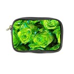 Festive Green Glitter Roses Valentine Love  Coin Purse Front