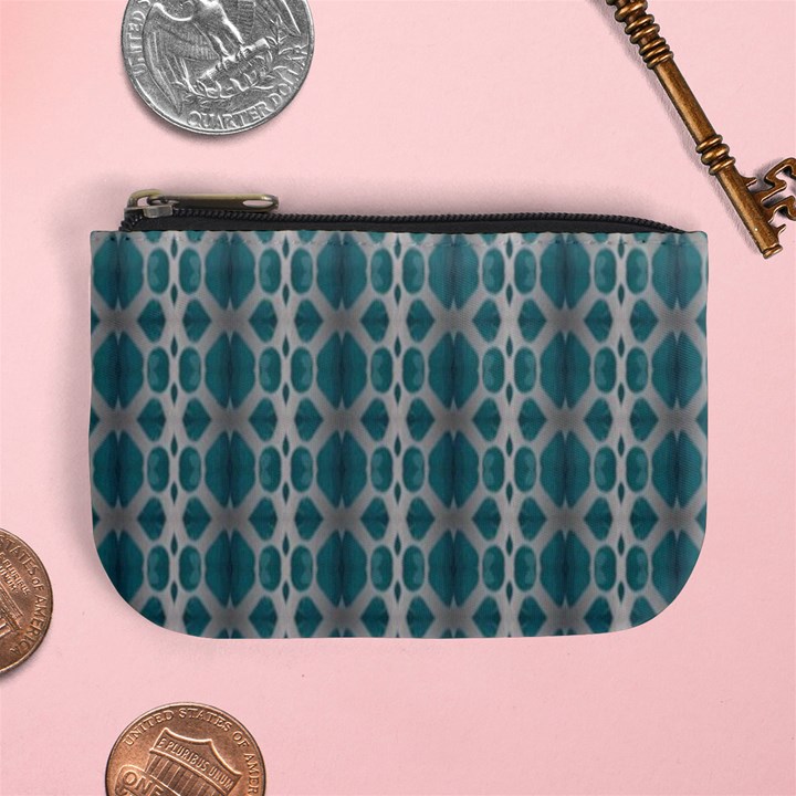 Tropical Blue Abstract Ocean Drops Mini Coin Purses