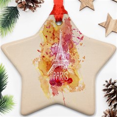 Paris With Watercolor Ornament (star)  by TastefulDesigns