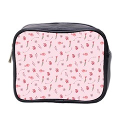 Cute Pink Birds And Flowers Pattern Mini Toiletries Bag 2-side by TastefulDesigns