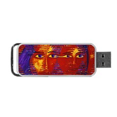 Conundrum Iii, Abstract Purple & Orange Goddess Portable Usb Flash (one Side) by DianeClancy