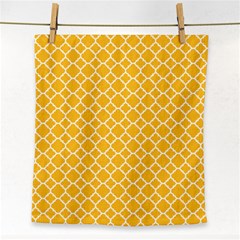 Sunny Yellow Quatrefoil Pattern Face Towel by Zandiepants