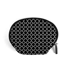 Black & White Quatrefoil Pattern Accessory Pouch (small) by Zandiepants