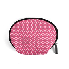 Soft Pink Quatrefoil Pattern Accessory Pouch (small) by Zandiepants