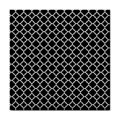 Black & White Quatrefoil Pattern Tile Coaster by Zandiepants