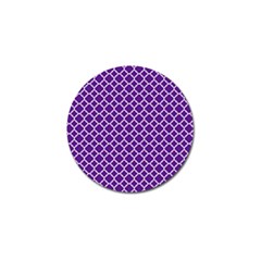 Royal Purple Quatrefoil Pattern Golf Ball Marker by Zandiepants