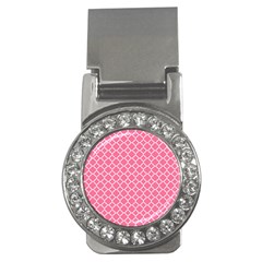 Soft Pink Quatrefoil Pattern Money Clip (cz) by Zandiepants