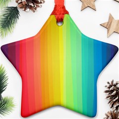 Sweet Colored Stripes Background Star Ornament (two Sides)  by TastefulDesigns