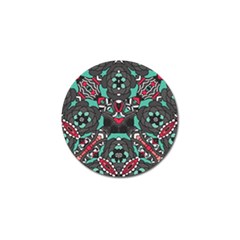 Petals In Dark & Pink, Bold Flower Design Golf Ball Marker by Zandiepants