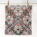 Petals in Vintage Pink, Bold Flower Design Face Towel Front