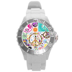 Peace Collage Plastic Sport Watch (large) by StuffOrSomething