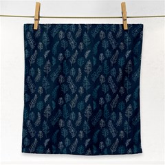 Whimsical Feather Pattern, Midnight Blue, Face Towel by Zandiepants