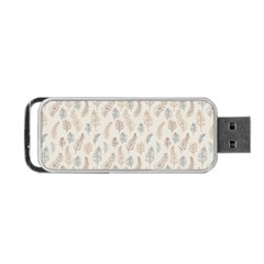 Whimsical Feather Pattern, Nature Brown, Portable Usb Flash (two Sides) by Zandiepants