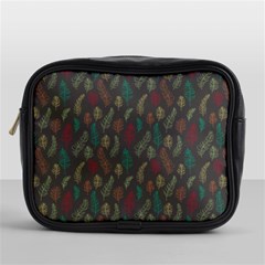 Whimsical Feather Pattern, Autumn Colors, Mini Toiletries Bag (one Side) by Zandiepants